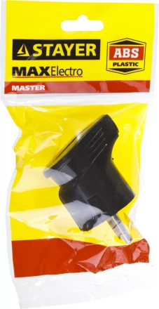 Вилка MAXElectro электрическая, 16А/220В, угловая, с заземлением, черная, STAYER 55161-B купить в Нижневартовске