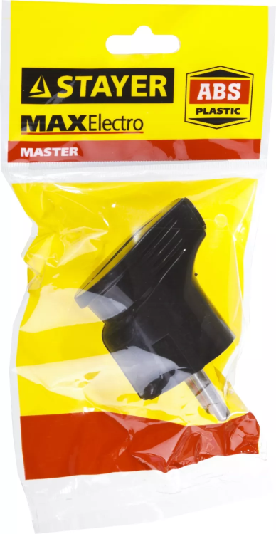 Вилка MAXElectro электрическая, 16А/220В, угловая, с заземлением, черная, STAYER 55161-B купить в Нижневартовске