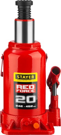 Домкрат гидравлический бутылочный &quot;RED FORCE&quot;, 20т, 242-452 мм, STAYER 43160-20 43160-20_z01 купить в Нижневартовске
