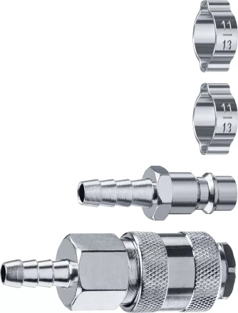 ЗУБР (штуцер елочка, 8 мм - рапид муфта) + (рапид штуцер-штуцер елочка, 8 мм) + (обжимные хомуты 2 шт), набор, Профессионал (64920-08-H) купить в Нижневартовске