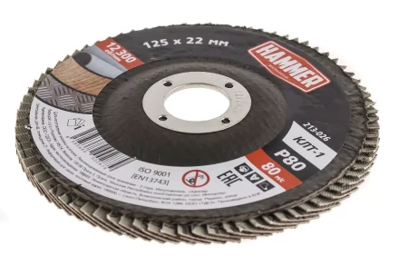 Круг Лепестковый Торцевой (КЛТ) HAMMER КЛТ 1 Ф125х22 Р80 213-026 купить в Нижневартовске