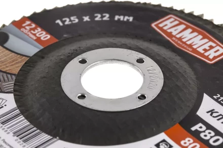 Круг Лепестковый Торцевой (КЛТ) HAMMER КЛТ 1 Ф125х22 Р80 213-026 купить в Нижневартовске