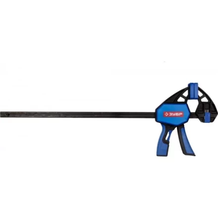 Струбцина ЗУБР"ПРОФЕССИОНАЛ"ручная пистолетная, корпус нейлон,армир фиберглассом,двухкомп ручки,метал рейка,450/645мм,150кгс 32243-45 купить в Нижневартовске