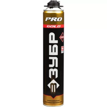 Пена ЗУБР &quot;GOLD PRO&quot; профессиональная, монтажная, пистолетная, всесезонная, 750мл 41155 купить в Нижневартовске