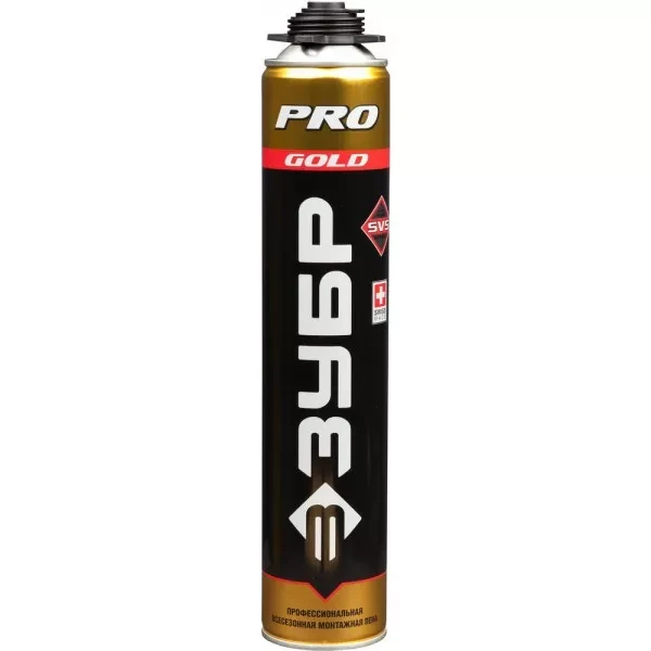 Пена ЗУБР "GOLD PRO" профессиональная, монтажная, пистолетная, всесезонная, 750мл 41155 купить в Нижневартовске