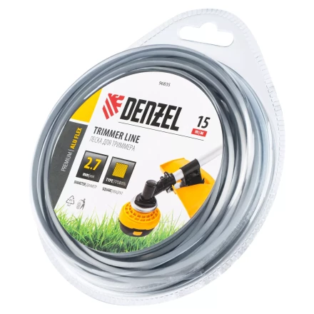 Леска для триммера армированная алюминием квадратная, 2,7мм х 15м, блистер ALUFLEX Denzel 96835 купить в Нижневартовске