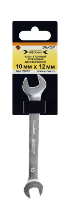 Ключ гаечный рожковый двусторонний 10х12 Энкор 26012 купить в Нижневартовске
