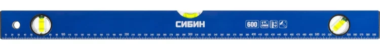 Уровень СИБИН коробчатый, 3 противоударных ампулы, измерительная линейка, 60см 34605-060 купить в Нижневартовске