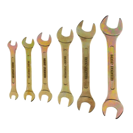 Набор ключей рожковых 6-17 мм, 6 шт, желтый цинк Сибртех 15279 купить в Нижневартовске