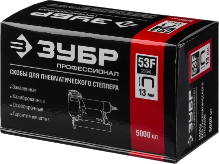 Скобы тип 53F, 13 мм, особотвердые, ЗУБР "ПРОФЕССИОНАЛ" 31950-13, 5000 шт 31950-13 купить в Нижневартовске
