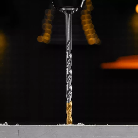 Сверло спиральное по металлу Denzel 6,5 х 148 мм, Р6М5, Golden Tip, удлиненное, 718257 купить в Нижневартовске