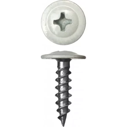 Саморезы ЗУБР с прессшайбой по листовому металлу до 0,9 мм, окрашенные в RAL-9003, PH2, 4,2х19 мм, 450шт 300191-42-019-9003 купить в Нижневартовске