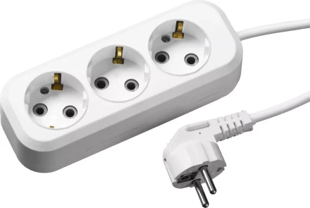 Удлинитель СИБИН электрический, ПВС сечение 0,75кв мм, 3 гнезда, макс мощн 2200Вт, 3м, заземление 55034-3 купить в Нижневартовске