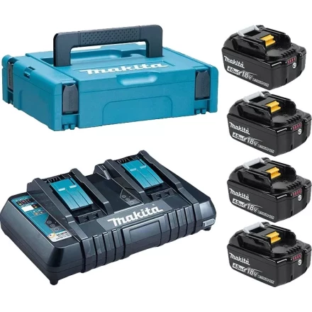 Набор 4 аккумулятора Makita BL 1840B 198489-5, 4 Ач и Зарядное устройство DC 18 RD в MakPac купить в Нижневартовске