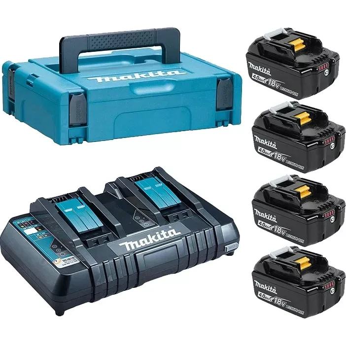 Набор 4 аккумулятора Makita BL 1840B 198489-5, 4 Ач и Зарядное устройство DC 18 RD в MakPac купить в Нижневартовске