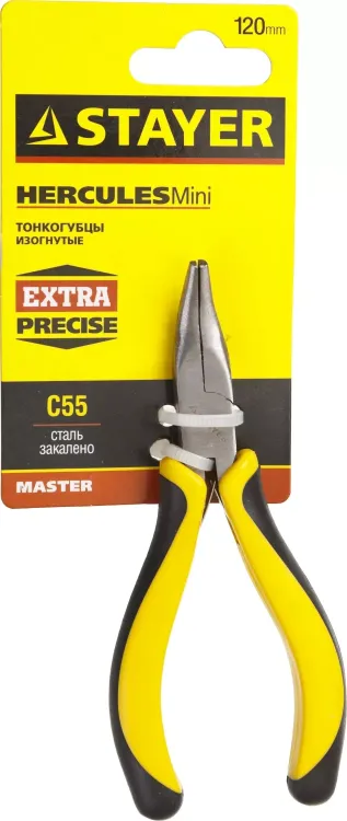 Тонкогубцы STAYER "MASTER" изогнутые "HERCULES" "MINI", 120мм 2218-3_z03 купить в Нижневартовске