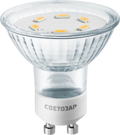 Лампа СВЕТОЗАР светодиодная &quot;LED technology&quot;, цоколь GU10, яркий белый свет (4000К), 220В, 3Вт (25) 44565-25_z01 купить в Нижневартовске