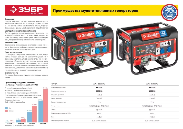 Генератор многотопливный ЗЭСГ-2200-М2 серия МАСТЕР купить в Нижневартовске