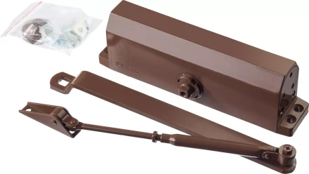 Доводчик дверной STAYER, для дверей массой до 100 кг, цвет коричневый 37917-100 купить в Нижневартовске