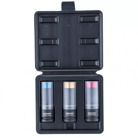 Набор головок ударных шестигранных для колесных дисков 17 19 21 мм 1/2" 3 предмета Gross 13196 купить в Нижневартовске