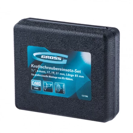 Набор головок ударных шестигранных для колесных дисков 17 19 21 мм 1/2" 3 предмета Gross 13196 купить в Нижневартовске