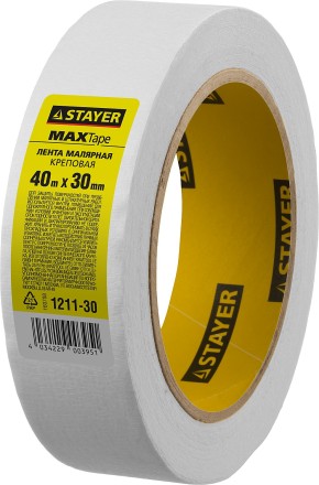 Малярная лента STAYER &quot;MASTER&quot;, креповая, 30мм х 40м 1211-30 купить в Нижневартовске
