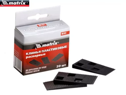 Клинья пластиковые распорные для корректировки при укладке напольных покрытий 20 шт MATRIX 88101 купить в Нижневартовске