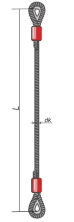 Строп ветвь канатная ВК-1.6 т L=2 Кч  din 2.0 т опрессовка купить в Нижневартовске