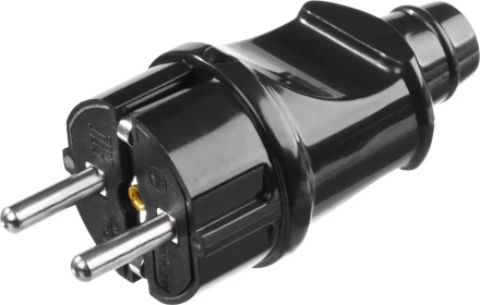 Вилка MAXElectro электрическая, 16А/220В, с заземлением, черная, STAYER 55160-B купить в Нижневартовске