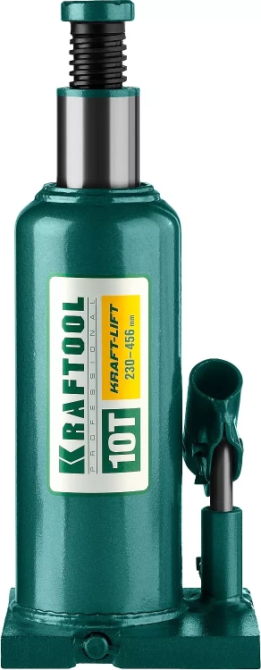 Домкрат гидравлический бутылочный "Kraft-Lift", сварной, 10т, 230-456мм, KRAFTOOL 43462-10 43462-10_z01 купить в Нижневартовске