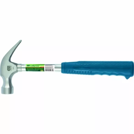 Молоток гвоздодер металлическая трубчатая обрезиненная рукоятка вес 450гр боек 27мм СИБРТЕХ 10436 купить в Нижневартовске