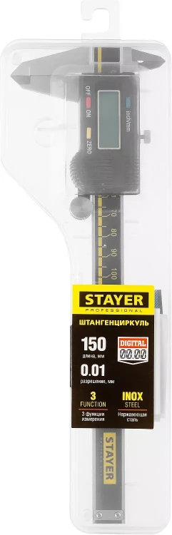 Штангенциркуль STAYER "MASTER" электронный, направляющая из композитных матер. на основе углеродного волокна, пластик корпус, шаг измерения 0,1, 150мм 34411-150 купить в Нижневартовске
