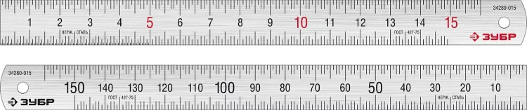 ЗУБР Про-15, длина 0.15 м, усиленная нержавеющая линейка, Профессионал (34280-015) купить в Нижневартовске