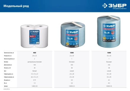 ЗУБР 20 х 25 см, 2-х слойная, в рулоне, 400 листов, 2 рулона, протирочная бумага, Профессионал (12822-20) купить в Нижневартовске