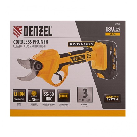 Секатор аккумуляторный Denzel CP-30 59435, 18В Li-Ion купить в Нижневартовске