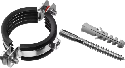 ЗУБР 1 1/2, цинк, 1 шт, трубный хомут с сантехнической шпилькой и дюбелем (37866-47-52) купить в Нижневартовске