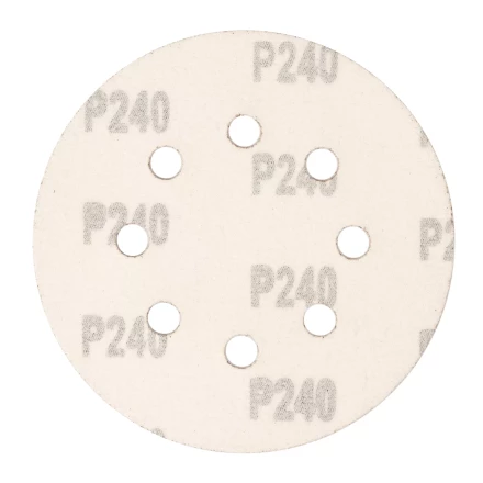 Круг абразивный на ворсовой подложке под &quot;липучку&quot;, перфорированный, P 240, 125 мм, 5 шт Сибртех 738117 купить в Нижневартовске