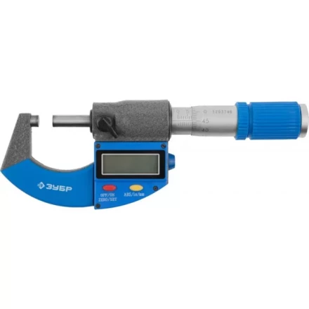 Микрометр ЗУБР "ЭКСПЕРТ" гладкий цифровой, МКЦ 25, диапазон 0-25мм, шаг измерения 0,001мм 34482-25_z01 купить в Нижневартовске