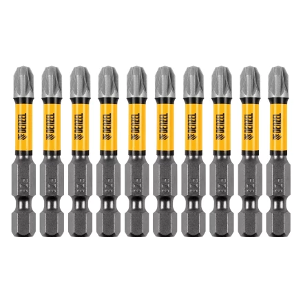 Бита IMPACT, PZ3x50 мм, лазерная обработка шлица, сталь S2, 10 шт., Е 6,3 Denzel 11693 купить в Нижневартовске