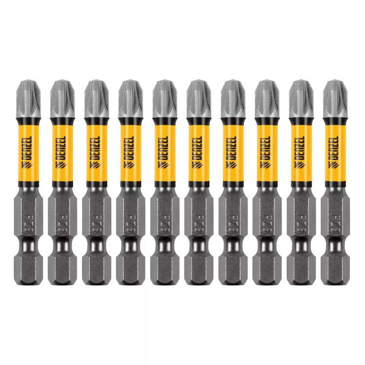 Бита IMPACT, PZ3x50 мм, лазерная обработка шлица, сталь S2, 10 шт., Е 6,3 Denzel 11693 купить в Нижневартовске