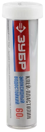 Клей-пластилин ЗУБР эпоксидный водостойкий, на блистере, 60 г 41958 купить в Нижневартовске