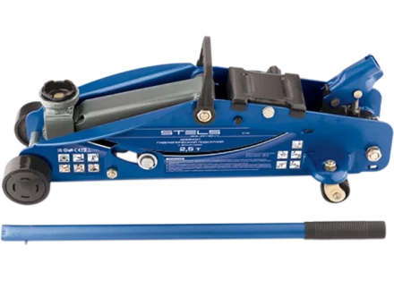 Домкрат гидравлический подкатной с фиксатором 2.5т SAFETY PIN 140-385 мм в кейсе  STELS 51132 купить в Нижневартовске