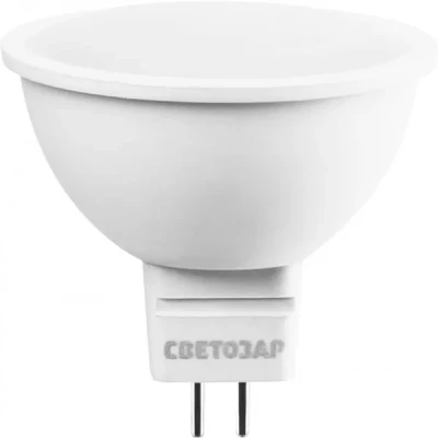 Лампа СВЕТОЗАР светодиодная "LED technology", цоколь GU5.3, теплый белый свет (3000К), 220В, 5Вт (35) 44550-35_z01