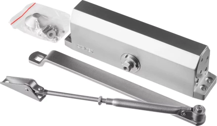 Доводчик дверной STAYER, для дверей массой до 100 кг, цвет серебро 37915-100 купить в Нижневартовске