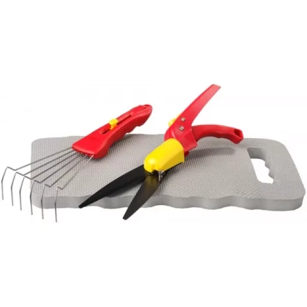 Набор GRINDA садовый, 3 предмета: ножницы для стрижки травы, подколенник, грабельки 8-422035 купить в Нижневартовске