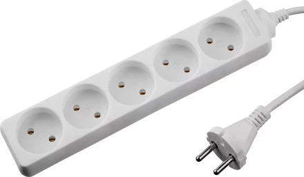 Удлинитель "TOPELECTRO" электрический, ПВС 2х1мм2, 5 гнезд, 3500 Вт, 1.5м, STAYER 55050-1.5 купить в Нижневартовске