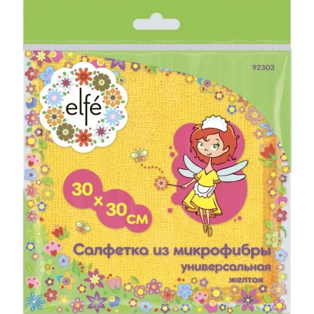 Салфетка универсальная из микрофибры желтая 300х300 мм Elfe 92303 купить в Нижневартовске