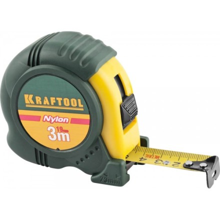 Рулетка KRAFTOOL &quot;EXPERT&quot; с нейлоновым покрытием, обрезин корпус, 3/19мм 34122-03-19_z01 купить в Нижневартовске