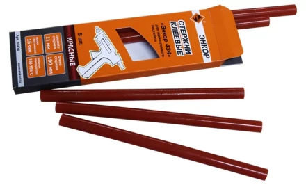 Стержень клеевой 11х190мм ЭНКОР 434 5шт красный 50434 купить в Нижневартовске