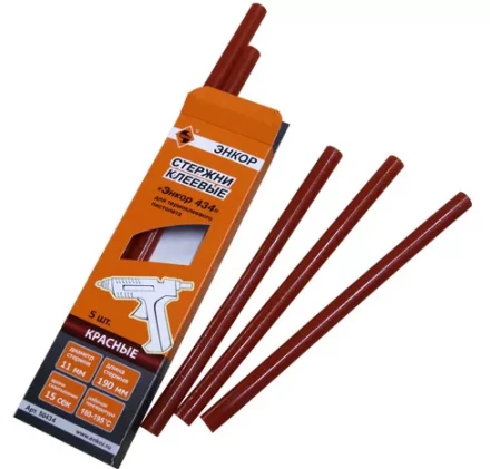 Стержень клеевой 11х190мм ЭНКОР 434 5шт красный 50434 купить в Нижневартовске